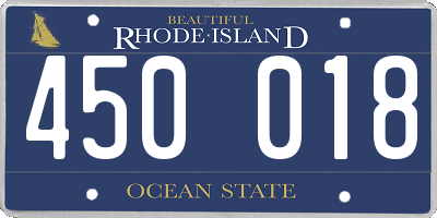 RI license plate 450018