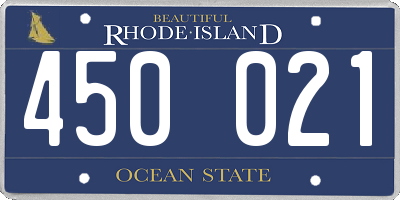 RI license plate 450021