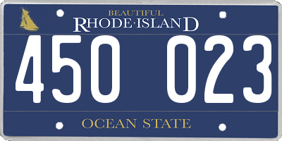 RI license plate 450023