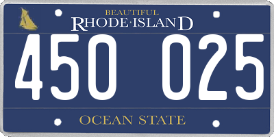 RI license plate 450025