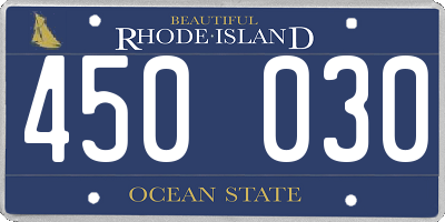 RI license plate 450030