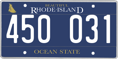 RI license plate 450031