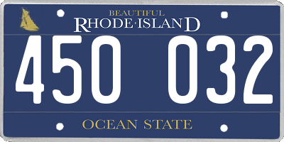 RI license plate 450032