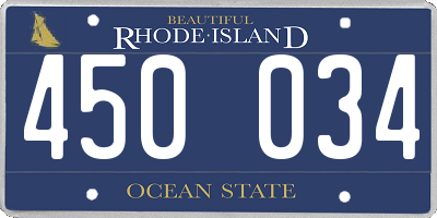 RI license plate 450034
