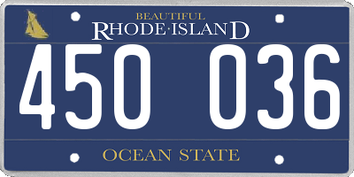 RI license plate 450036