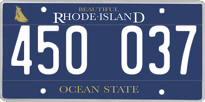 RI license plate 450037