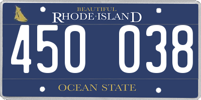 RI license plate 450038