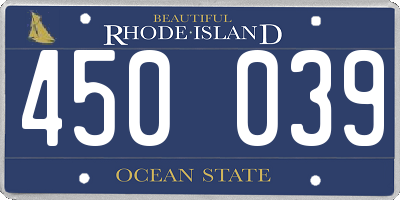 RI license plate 450039
