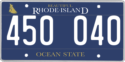RI license plate 450040