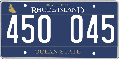 RI license plate 450045