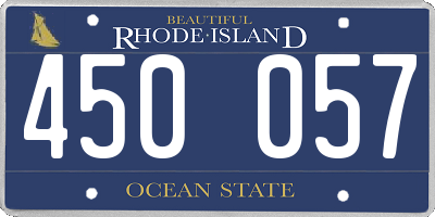 RI license plate 450057