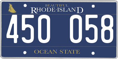 RI license plate 450058