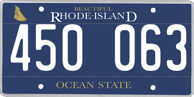 RI license plate 450063