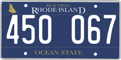 RI license plate 450067