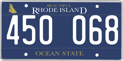 RI license plate 450068