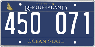 RI license plate 450071