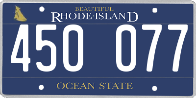 RI license plate 450077