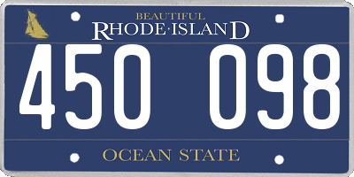 RI license plate 450098