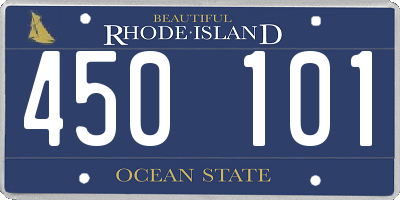 RI license plate 450101