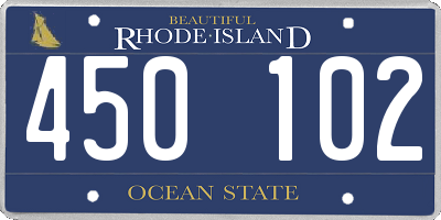 RI license plate 450102
