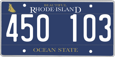 RI license plate 450103