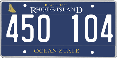 RI license plate 450104
