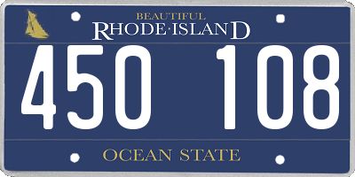 RI license plate 450108