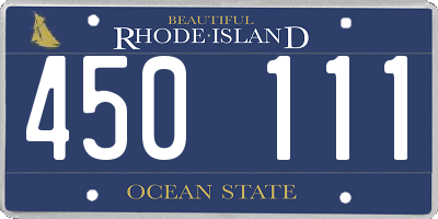 RI license plate 450111