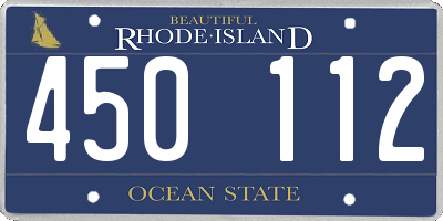RI license plate 450112