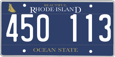 RI license plate 450113