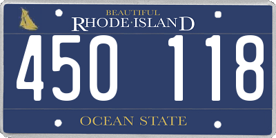 RI license plate 450118
