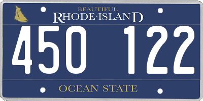RI license plate 450122