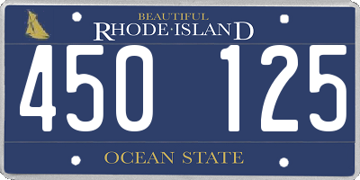RI license plate 450125