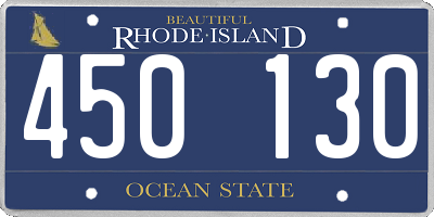 RI license plate 450130
