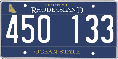 RI license plate 450133