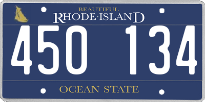 RI license plate 450134