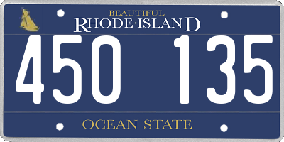 RI license plate 450135
