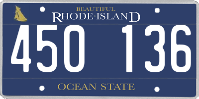 RI license plate 450136