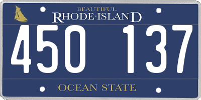 RI license plate 450137