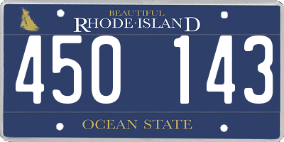RI license plate 450143