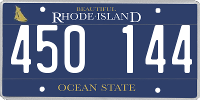 RI license plate 450144