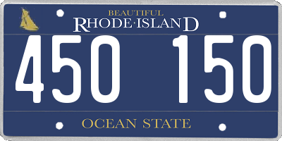 RI license plate 450150