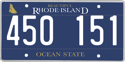 RI license plate 450151
