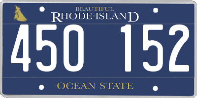 RI license plate 450152