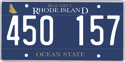 RI license plate 450157