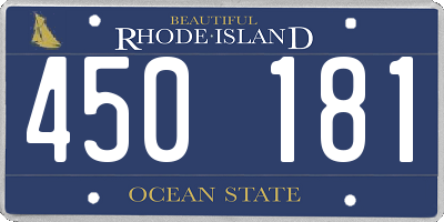 RI license plate 450181
