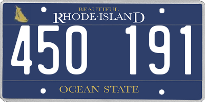 RI license plate 450191