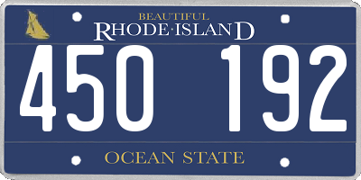 RI license plate 450192
