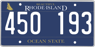 RI license plate 450193