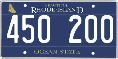 RI license plate 450200